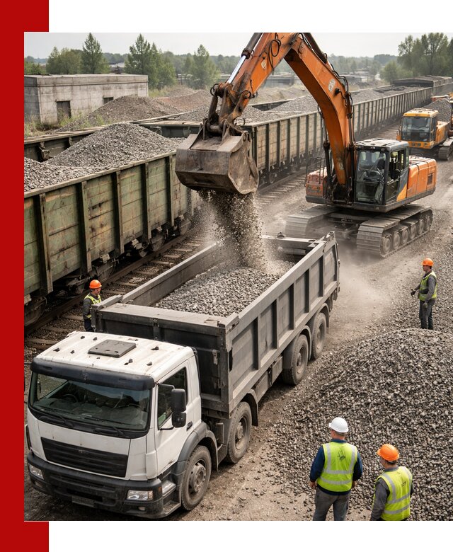 Железнодорожный щебень фракция 25–60 для поставок в Наро-Фоминске