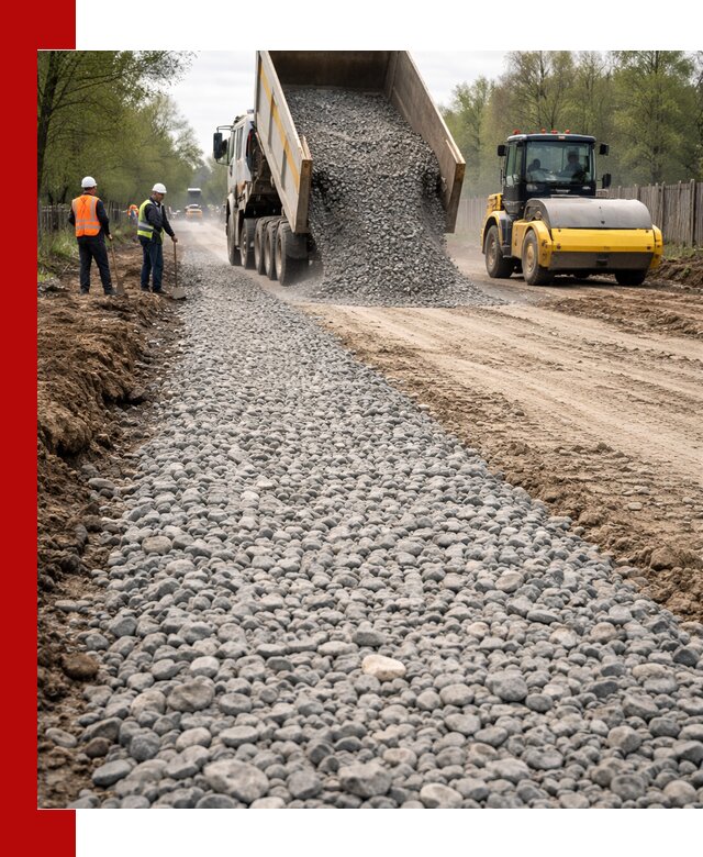 Доставка щебня для отсыпки дорог в Наро-Фоминске высокого качества