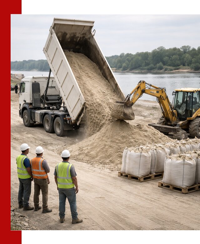 Доставка речного песка в Наро-Фоминске самосвалами и погрузкой