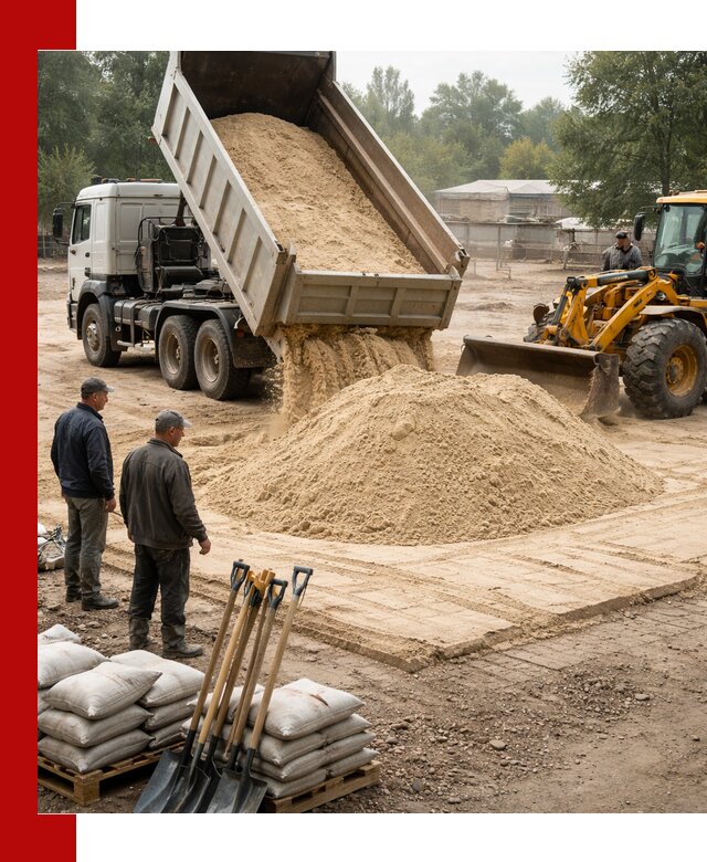 Доставка мытого песка в Наро-Фоминске с самосвалами по выгодной цене