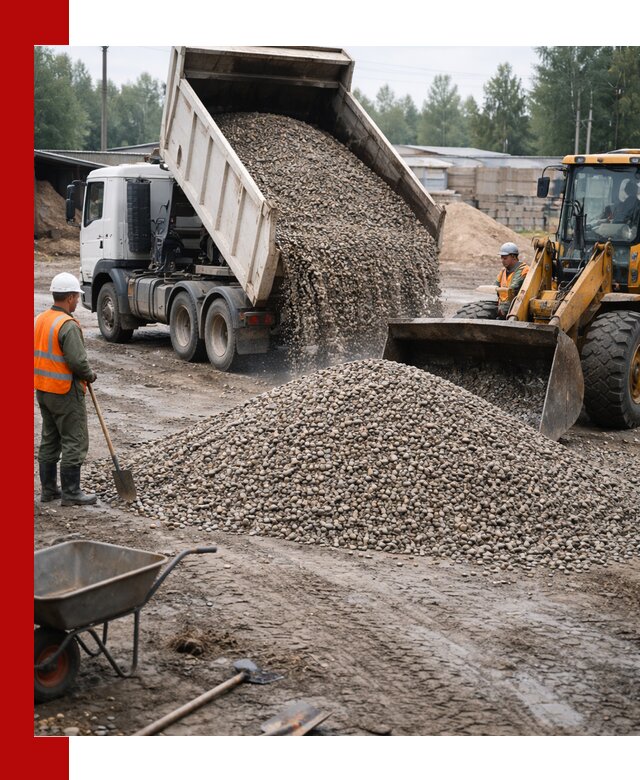 Мытый гравий с доставкой в Наро-Фоминске от карьера до участка