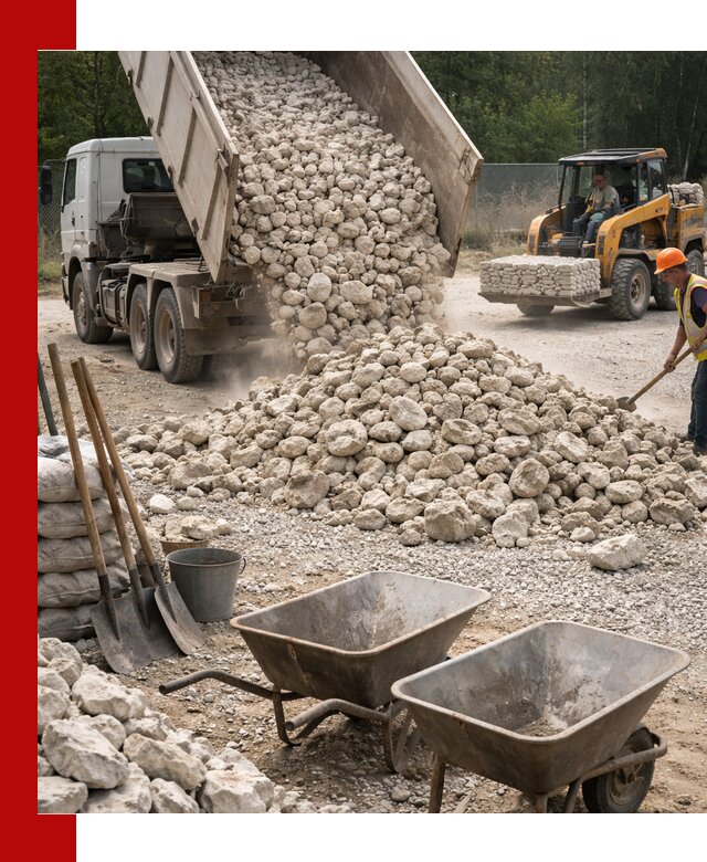 Доставка и продажа бутового известнякового камня в Наро-Фоминске