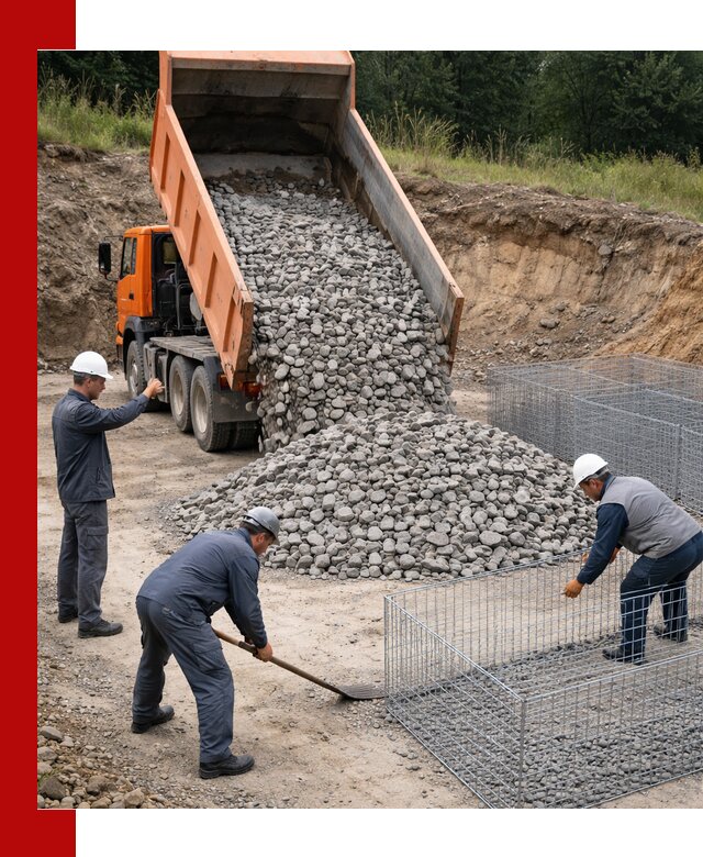 Камень для габионов с доставкой в Наро-Фоминске быстро и надёжно