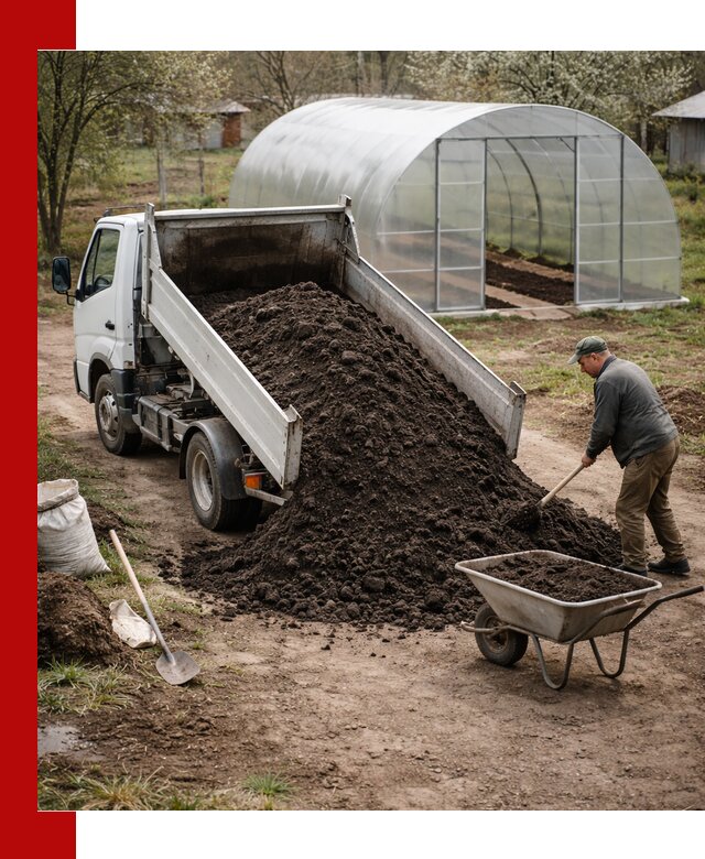 Чернозем для теплицы с доставкой в Наро-Фоминске
