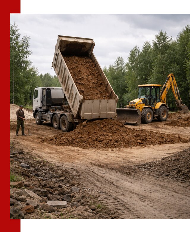 Доставка суглинка самосвалами в Наро-Фоминске подсыпка и планировка