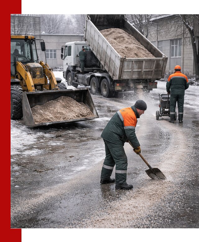 Реагент против гололеда с доставкой и нанесением в Наро-Фоминске